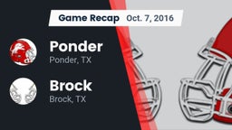 Recap: Ponder  vs. Brock  2016