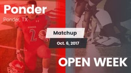 Matchup: Ponder  vs. OPEN WEEK 2017