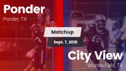 Matchup: Ponder  vs. City View  2018
