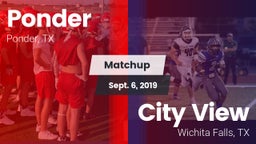 Matchup: Ponder  vs. City View  2019