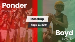 Matchup: Ponder  vs. Boyd  2019