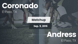 Matchup: Coronado  vs. Andress  2016