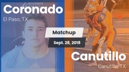 Matchup: Coronado  vs. Canutillo  2018