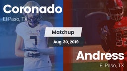 Matchup: Coronado  vs. Andress  2019