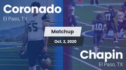 Matchup: Coronado  vs. Chapin  2020