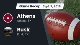 Recap: Athens  vs. Rusk  2018