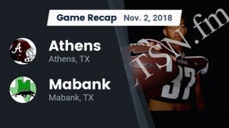 Recap: Athens  vs. Mabank  2018