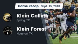 Recap: Klein Collins  vs. Klein Forest  2018