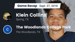 Recap: Klein Collins  vs. The Woodlands College Park  2018