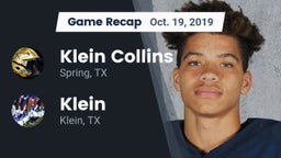 Recap: Klein Collins  vs. Klein  2019