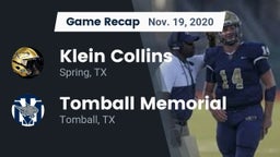 Recap: Klein Collins  vs. Tomball Memorial  2020