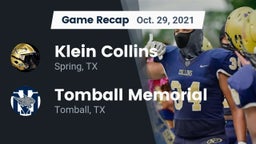 Recap: Klein Collins  vs. Tomball Memorial  2021