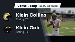Recap: Klein Collins  vs. Klein Oak  2022