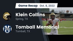 Recap: Klein Collins  vs. Tomball Memorial  2022
