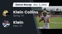 Recap: Klein Collins  vs. Klein  2022