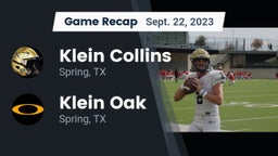 Recap: Klein Collins  vs. Klein Oak  2023