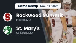 Recap: Rockwood Summit  vs. St. Mary's  2022