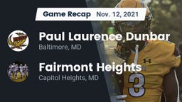 Recap: Paul Laurence Dunbar  vs. Fairmont Heights  2021