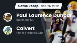 Recap: Paul Laurence Dunbar  vs. Calvert  2022