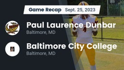 Recap: Paul Laurence Dunbar  vs. Baltimore City College  2023