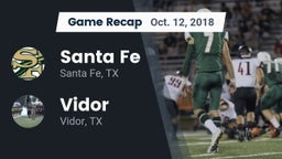 Recap: Santa Fe  vs. Vidor  2018