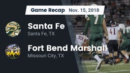 Recap: Santa Fe  vs. Fort Bend Marshall  2018