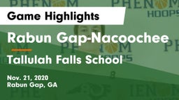 Rabun Gap-Nacoochee  vs Tallulah Falls School Game Highlights - Nov. 21, 2020