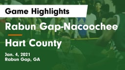 Rabun Gap-Nacoochee  vs Hart County  Game Highlights - Jan. 4, 2021