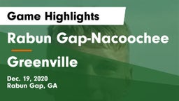 Rabun Gap-Nacoochee  vs Greenville  Game Highlights - Dec. 19, 2020