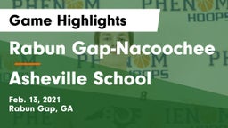 Rabun Gap-Nacoochee  vs Asheville School Game Highlights - Feb. 13, 2021