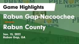 Rabun Gap-Nacoochee  vs Rabun County  Game Highlights - Jan. 15, 2022