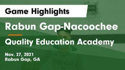 Rabun Gap-Nacoochee  vs Quality Education Academy Game Highlights - Nov. 27, 2021