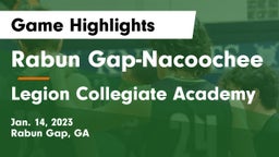 Rabun Gap-Nacoochee  vs Legion Collegiate Academy Game Highlights - Jan. 14, 2023