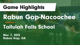 Rabun Gap-Nacoochee  vs Tallulah Falls School Game Highlights - Nov. 7, 2023