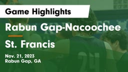 Rabun Gap-Nacoochee  vs St. Francis  Game Highlights - Nov. 21, 2023