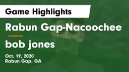 Rabun Gap-Nacoochee  vs bob jones  Game Highlights - Oct. 19, 2020