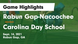 Rabun Gap-Nacoochee  vs Carolina Day School Game Highlights - Sept. 14, 2021
