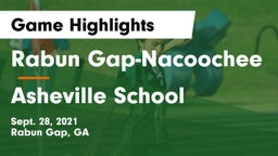 Rabun Gap-Nacoochee  vs Asheville School Game Highlights - Sept. 28, 2021