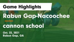 Rabun Gap-Nacoochee  vs cannon school Game Highlights - Oct. 23, 2021