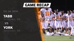 Recap: Tabb  vs. York  2016