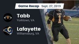 Recap: Tabb  vs. Lafayette  2019