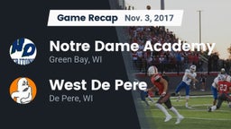 Recap: Notre Dame Academy vs. West De Pere  2017