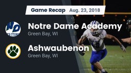 Recap: Notre Dame Academy vs. Ashwaubenon  2018