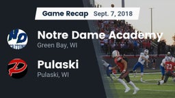 Recap: Notre Dame Academy vs. Pulaski  2018