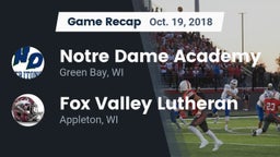 Recap: Notre Dame Academy vs. Fox Valley Lutheran  2018