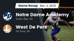 Recap: Notre Dame Academy vs. West De Pere  2018