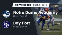 Recap: Notre Dame Academy vs. Bay Port  2019