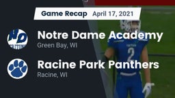 Recap: Notre Dame Academy vs. Racine Park Panthers  2021