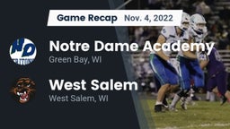 Recap: Notre Dame Academy vs. West Salem  2022
