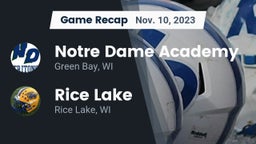 Recap: Notre Dame Academy vs. Rice Lake  2023